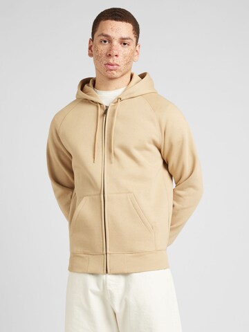 Carhartt WIP Sweat jacket in Beige: front