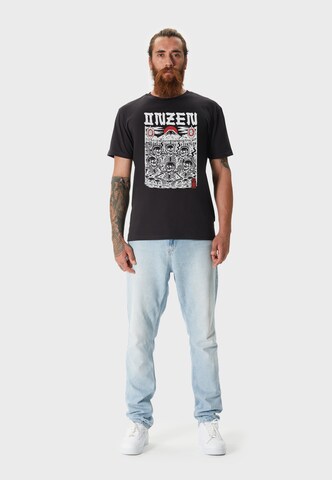 Oldskull Shirt 'Asian Onzen Skull Party Graphic' in Black