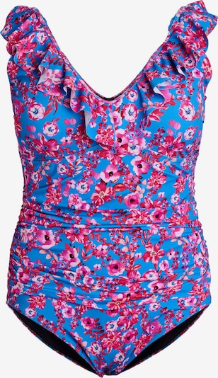 Swim by Zizzi Jednodijelni kupaći kostim 'Kitrin' veličine XXL u azur / roza / crvena / bijela, Pregled proizvoda