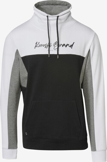 KOROSHI Sweat-shirt en gris / noir / blanc, Vue avec produit