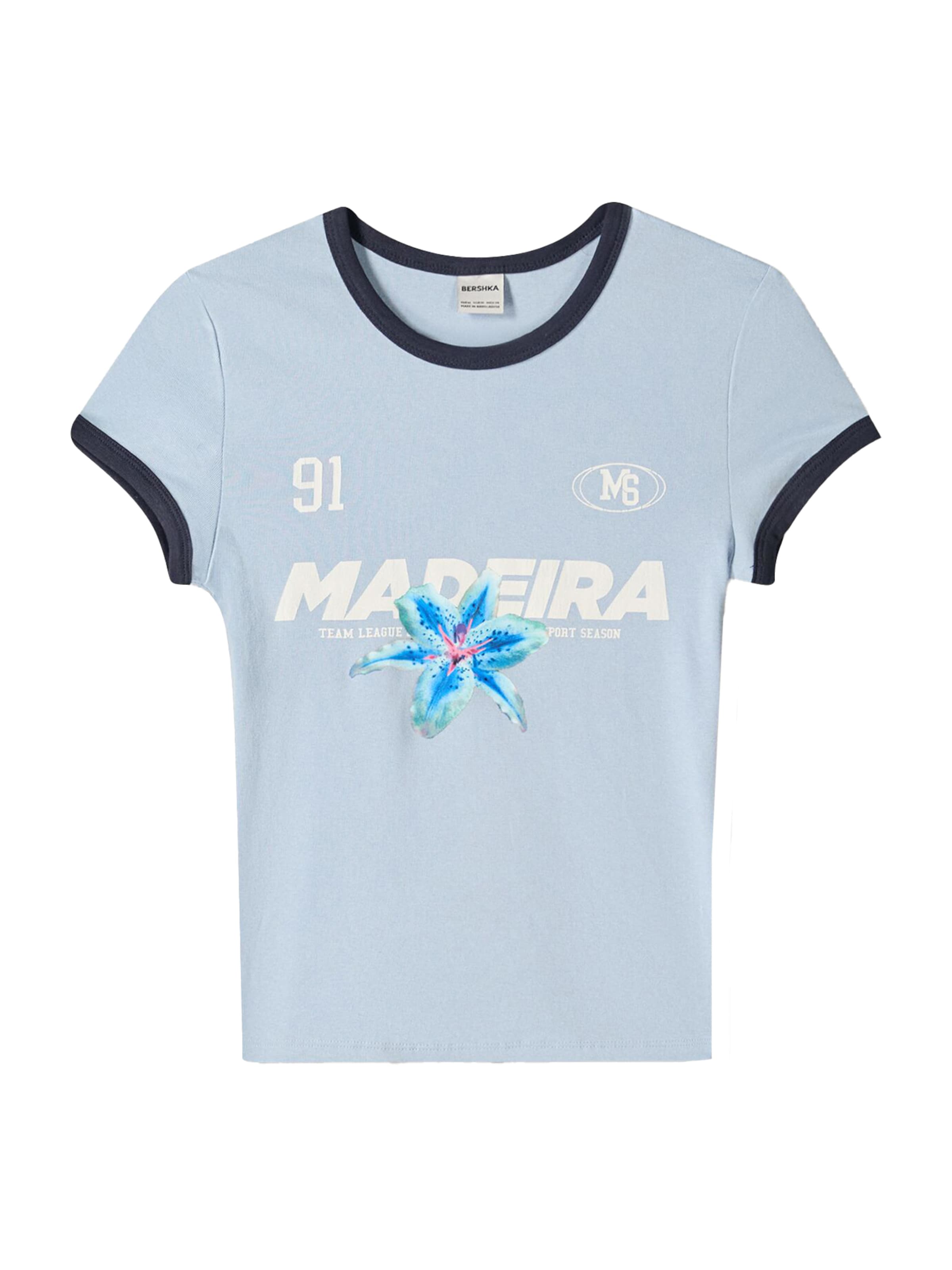 Bershka T-Shirt in Blau: Vorderseite