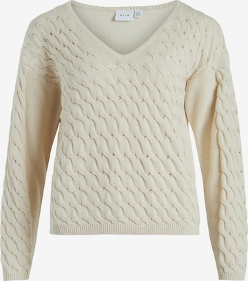 VILA Sweater 'CHAO' in Beige: front