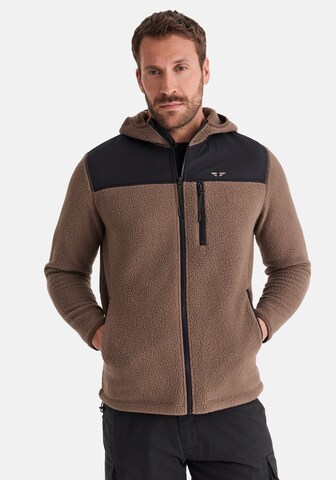 Veste en polaire Hero en marron : devant