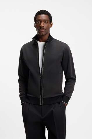 BOSS Strickjacke 'H-Shepherd' in Schwarz: Vorderseite