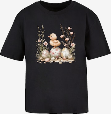 T-shirt 'Ostern Küken Ei Blumen' F4NT4STIC en noir : devant