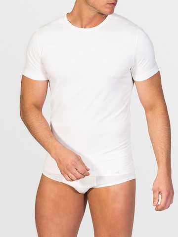 zd ZERO DEFECTS Undershirt 'Crew-Neck T-shirt Soya Yarn' in White: front