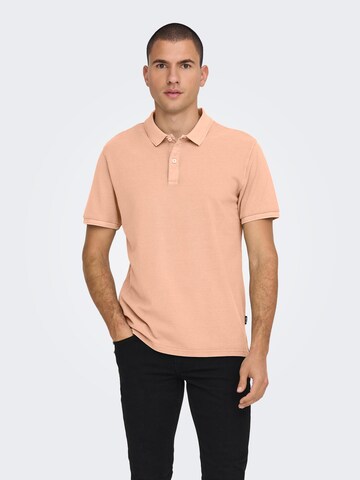 Only & Sons Shirt 'Travis' in Orange: front
