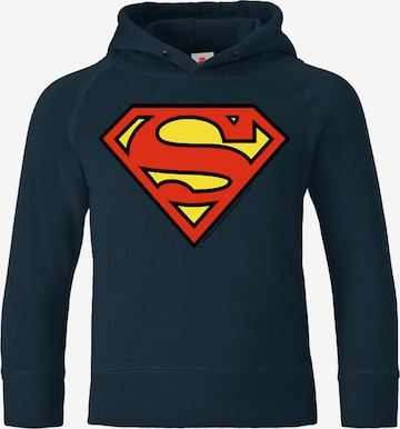 LOGOSHIRT Trui 'DC - Superman Logo Clean' in Blauw: voorkant