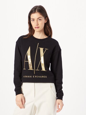 ARMANI EXCHANGESweater majica - crna boja: prednji dio