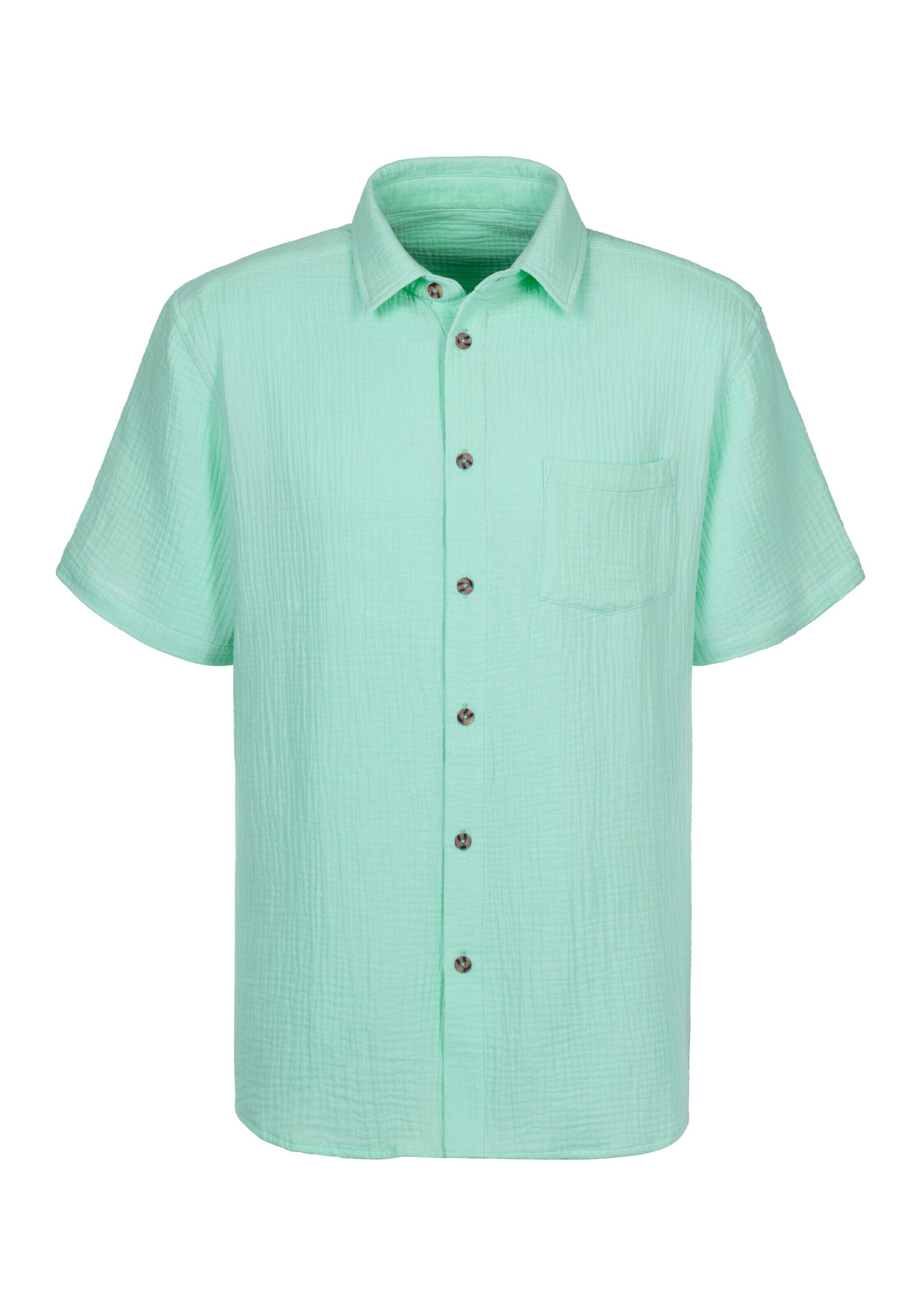 BEACH TIME Button Up Shirt in Green: front