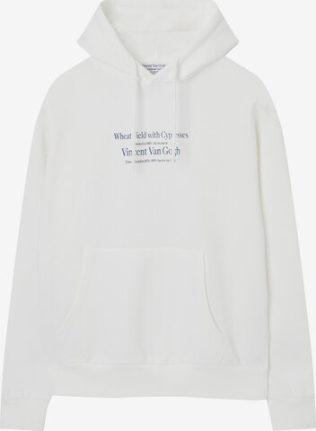 Sweat-shirt Pull&Bear en blanc : devant