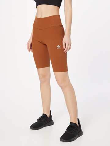 ADIDAS ORIGINALS Skinny Leggingsit 'Rib' värissä ruskea: edessä