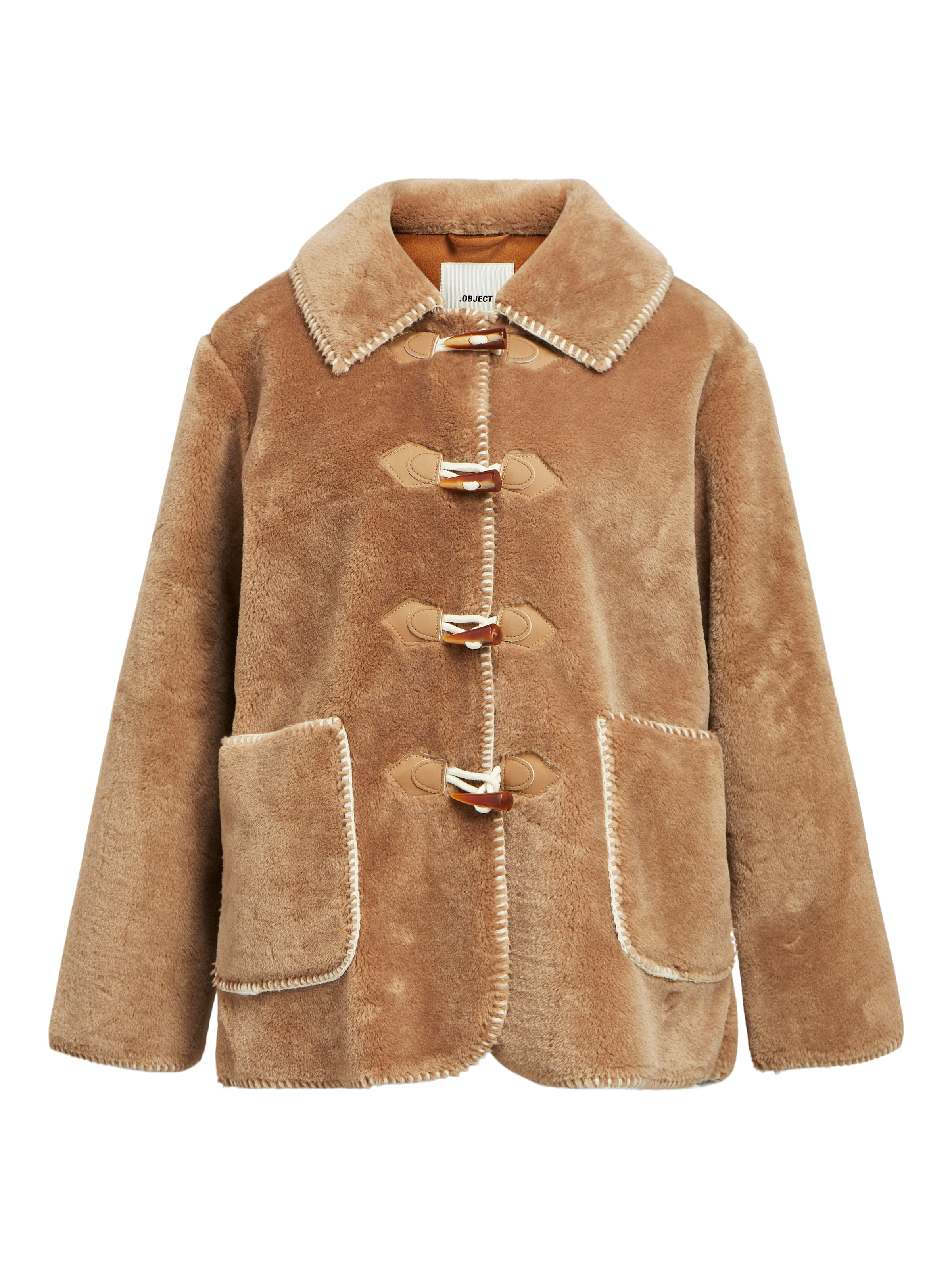 brūns OBJECT Starpsezonu jaka 'OBJOpal': no priekšpuses