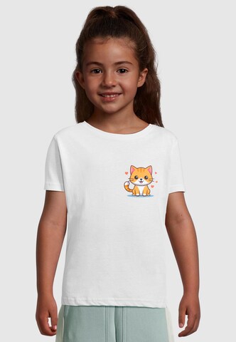 Merchcode Shirt 'Cute Cat' in White: front