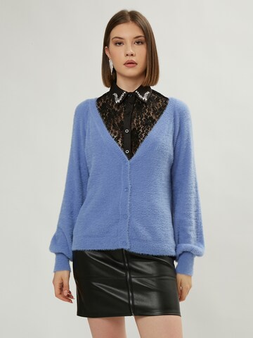 Influencer Knit cardigan in Blue: front