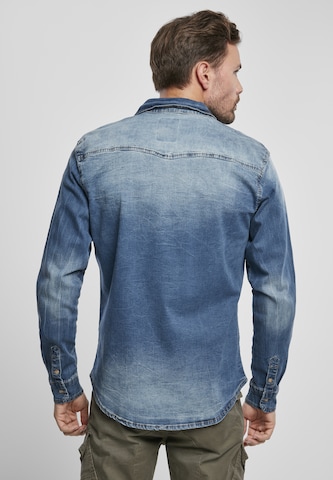 Brandit Regular fit Overhemd 'Riley' in Blauw