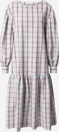 Esmé Studios Robe-chemise 'Ebony' en gris clair / rouge foncé, Vue avec produit