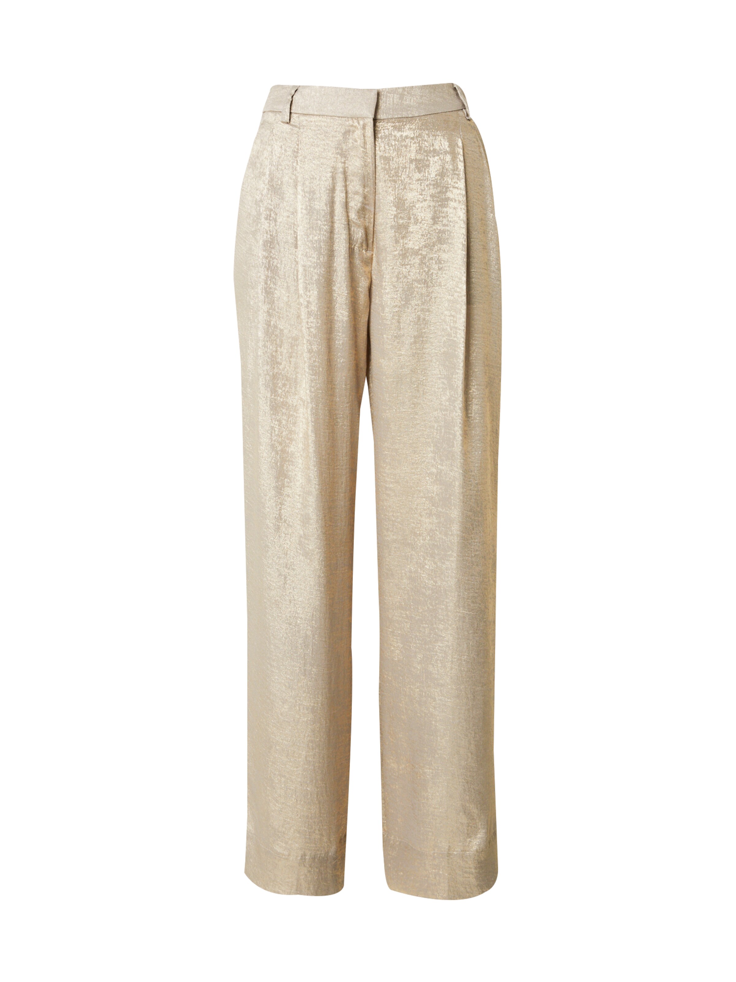TAIFUN Wide leg Pleat-front trousers in Gold: front