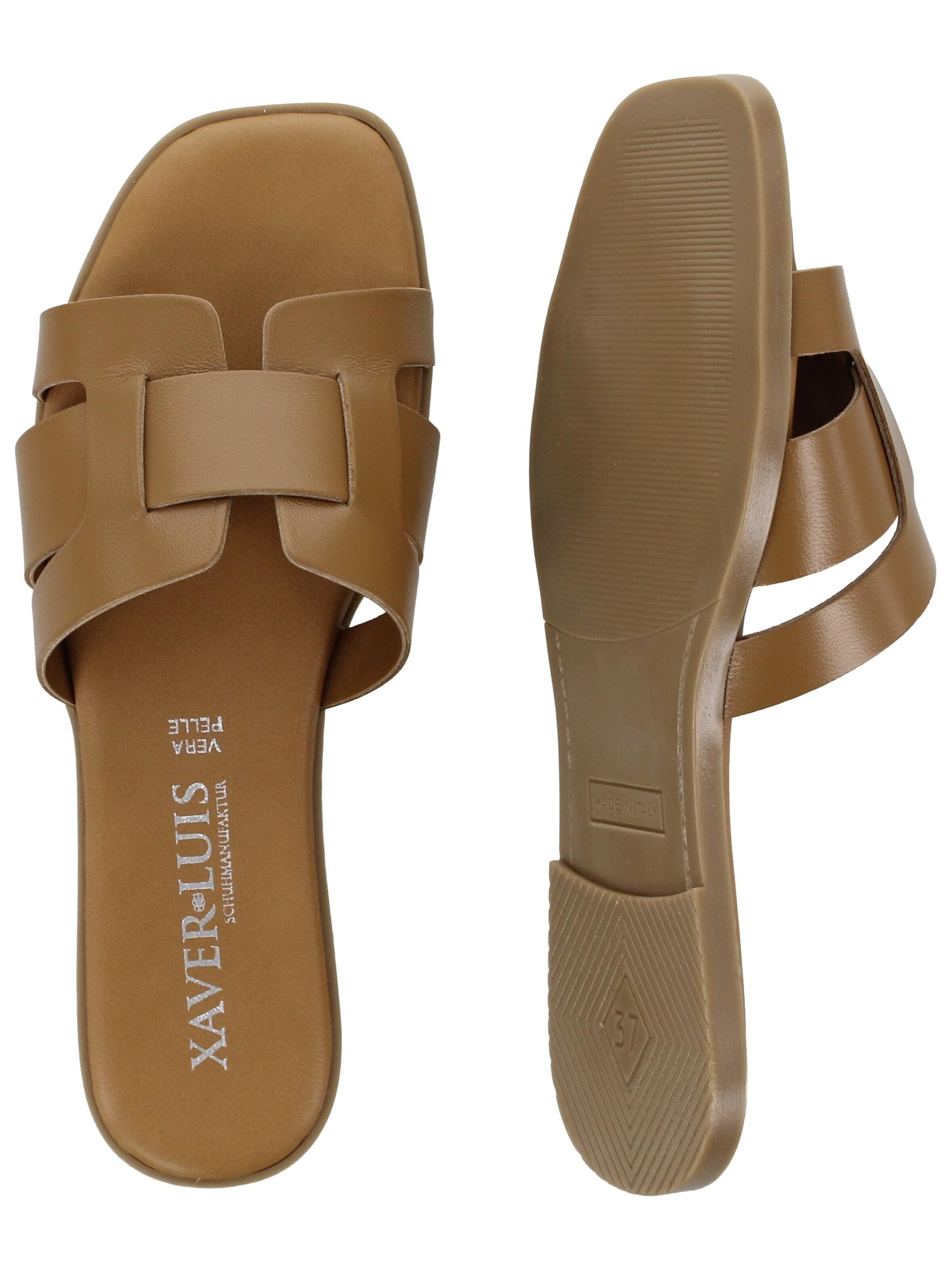 XAVER LUIS Schuhmanufaktur Mules 'Roberta' in Brown