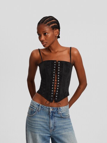 Bershka Top in Black: front