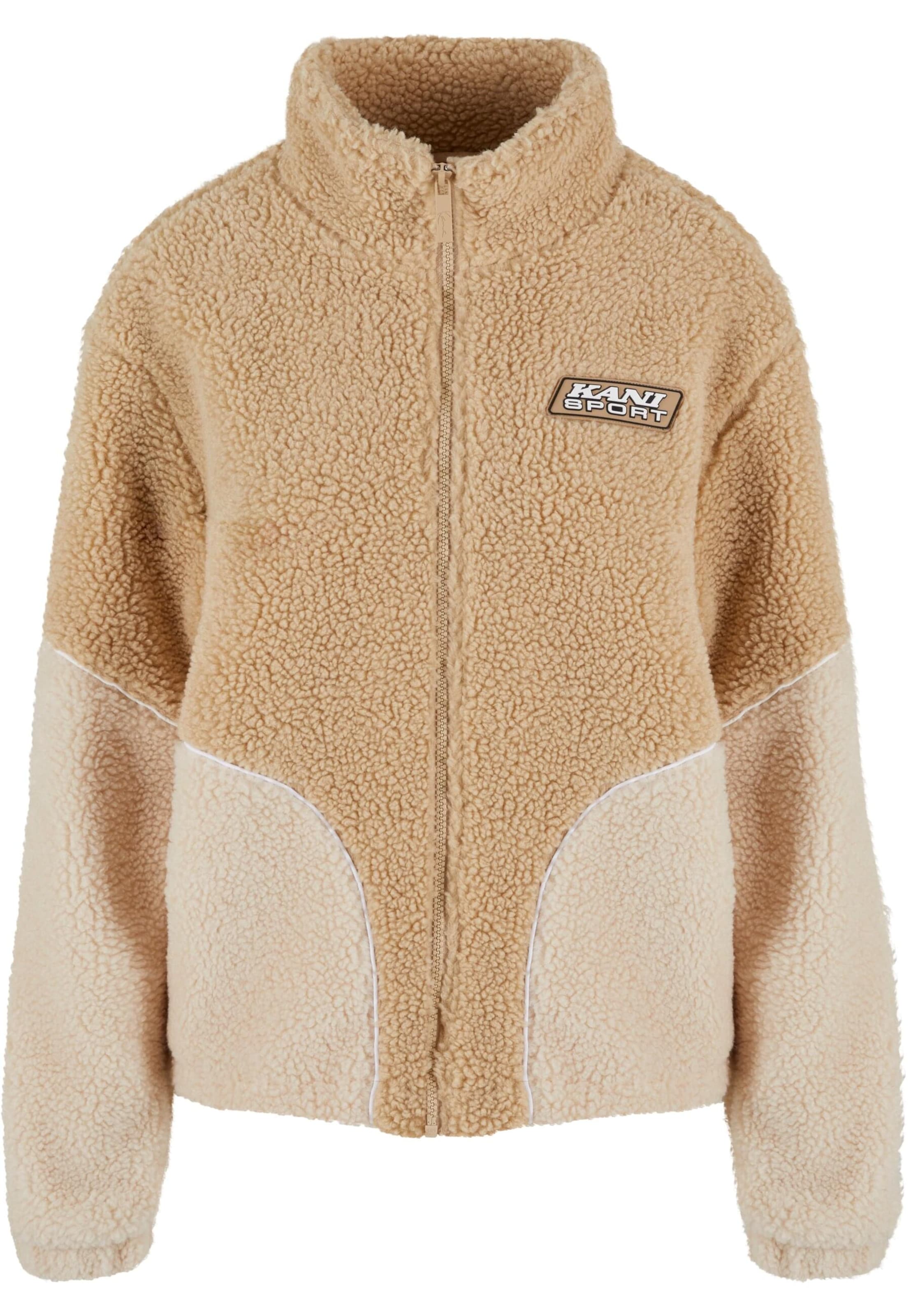 Veste en polaire Karl Kani en beige : devant