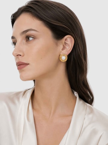 RteRmeNaušnice 'Vintage Gold Circular Pearl Earrings' - zlatna boja