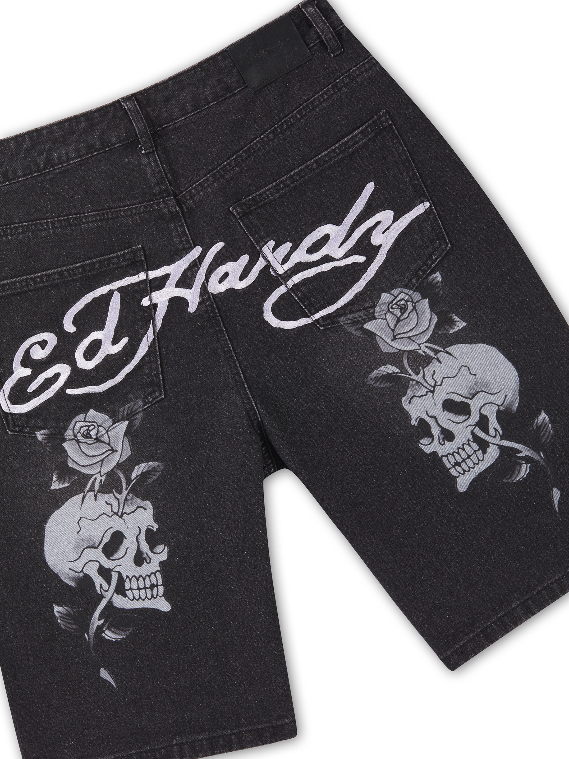 Ed Hardy Loosefit Τζιν 'Skull Rose' σε μαύρο