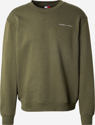 Tommy Jeans Sweater majica 'LINEAR' u maslinasta / bijela, Pregled proizvoda