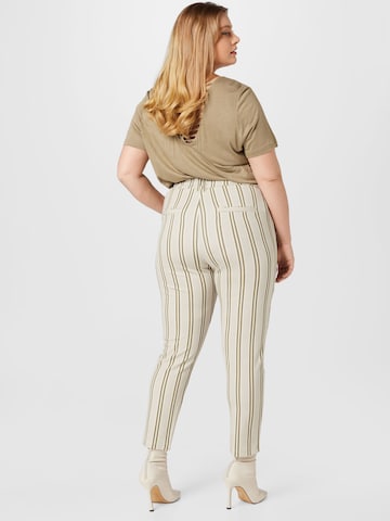 ONLY Carmakoma Slim fit Trousers 'GOLDTRASH' in Beige