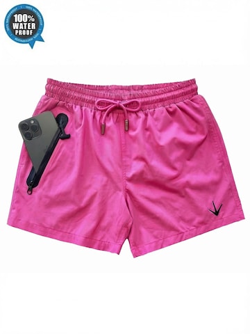 Garados Swim Board Shorts '100% waterproof bag' in Pink: front
