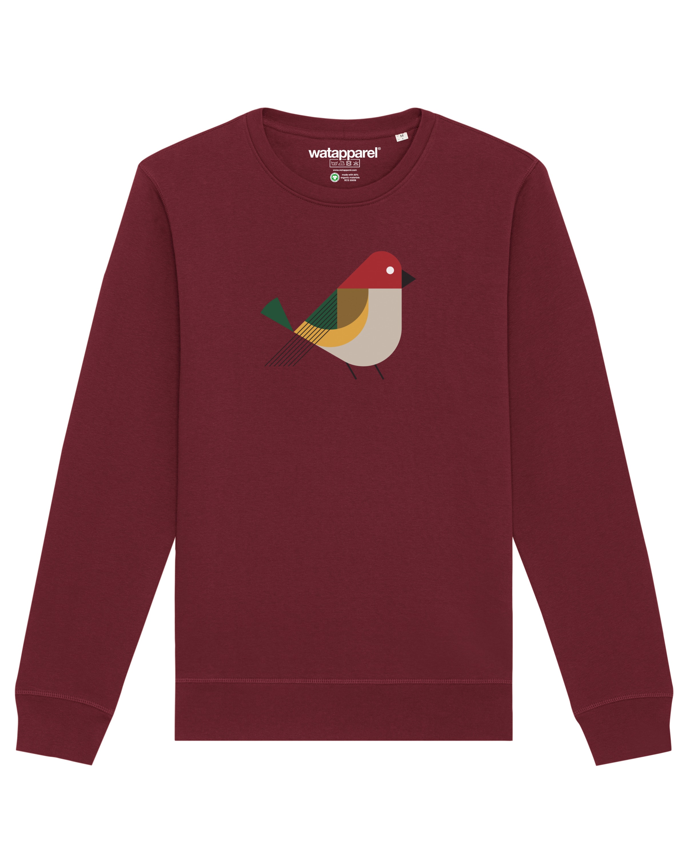 Watapparel Sweatshirt ' Vogel ' in Rot: Vorderseite