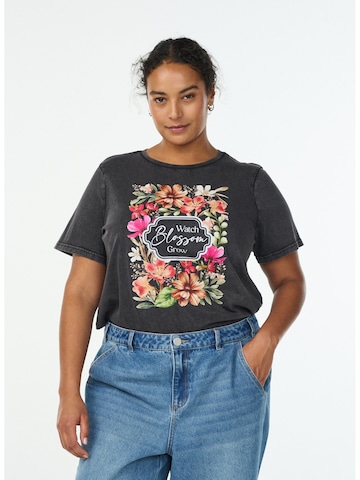 Zizzi Футболка 'Mally' в Серый: спереди