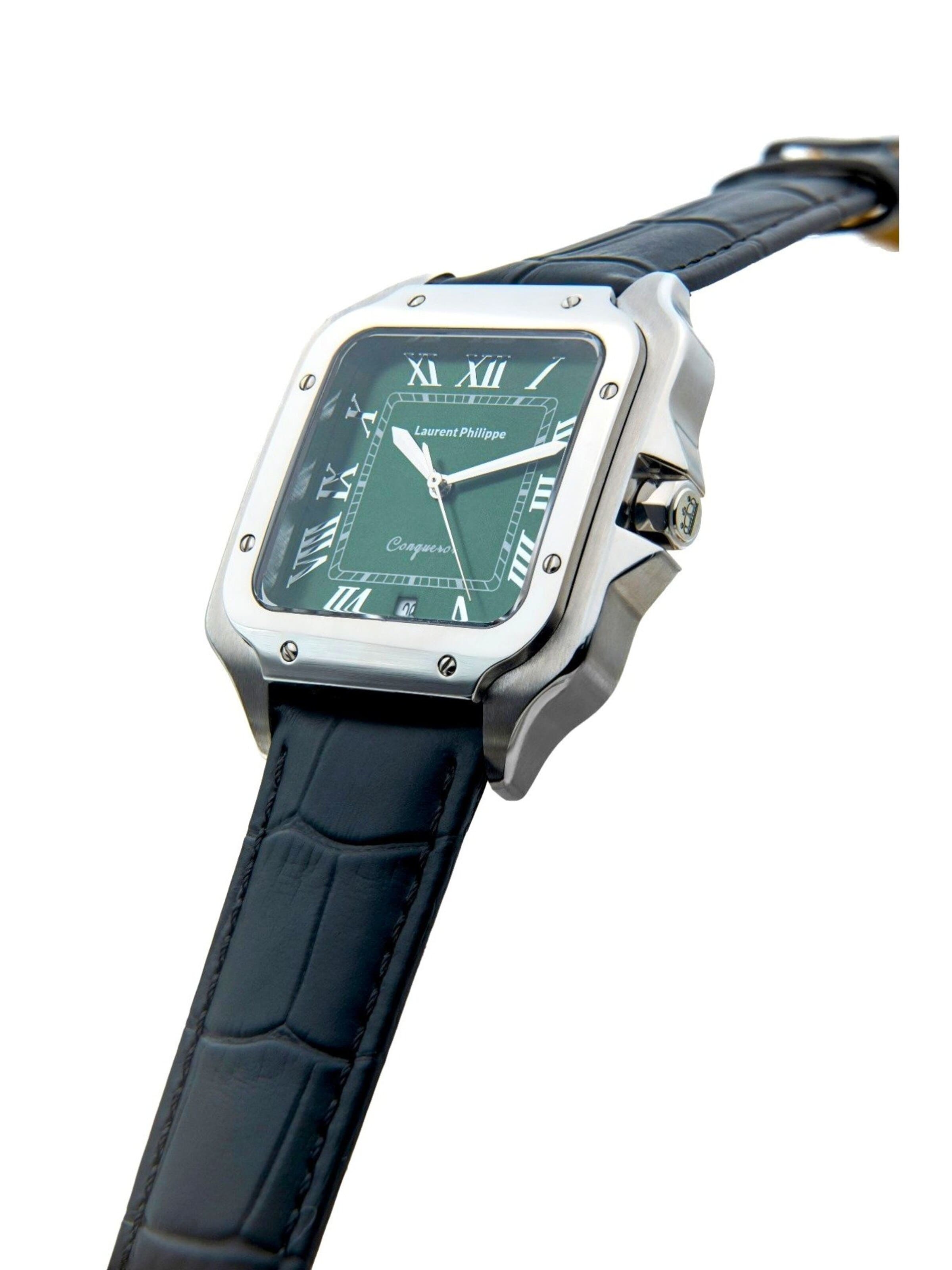 Laurent Philippe - Reloj analógico 'Conqueror Emerald – Phantom' en negro