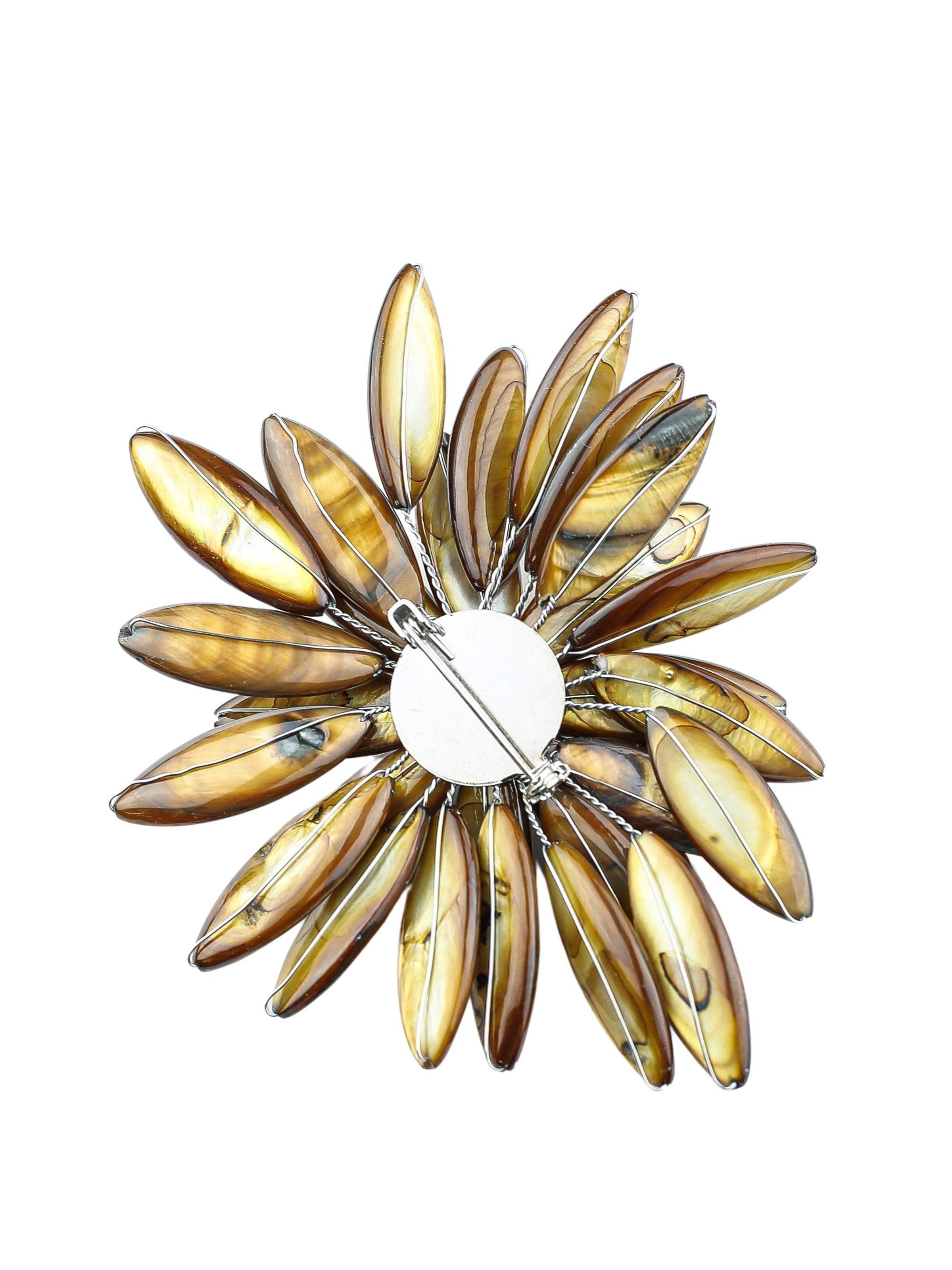COLLEZIONE ALESSANDRO Brooch 'Fiore' in Brown