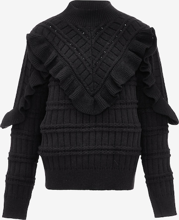 Pullover di faina in nero: frontale