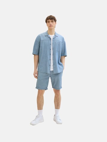 Fit confort Chemise 'Chambray' TOM TAILOR DENIM en bleu