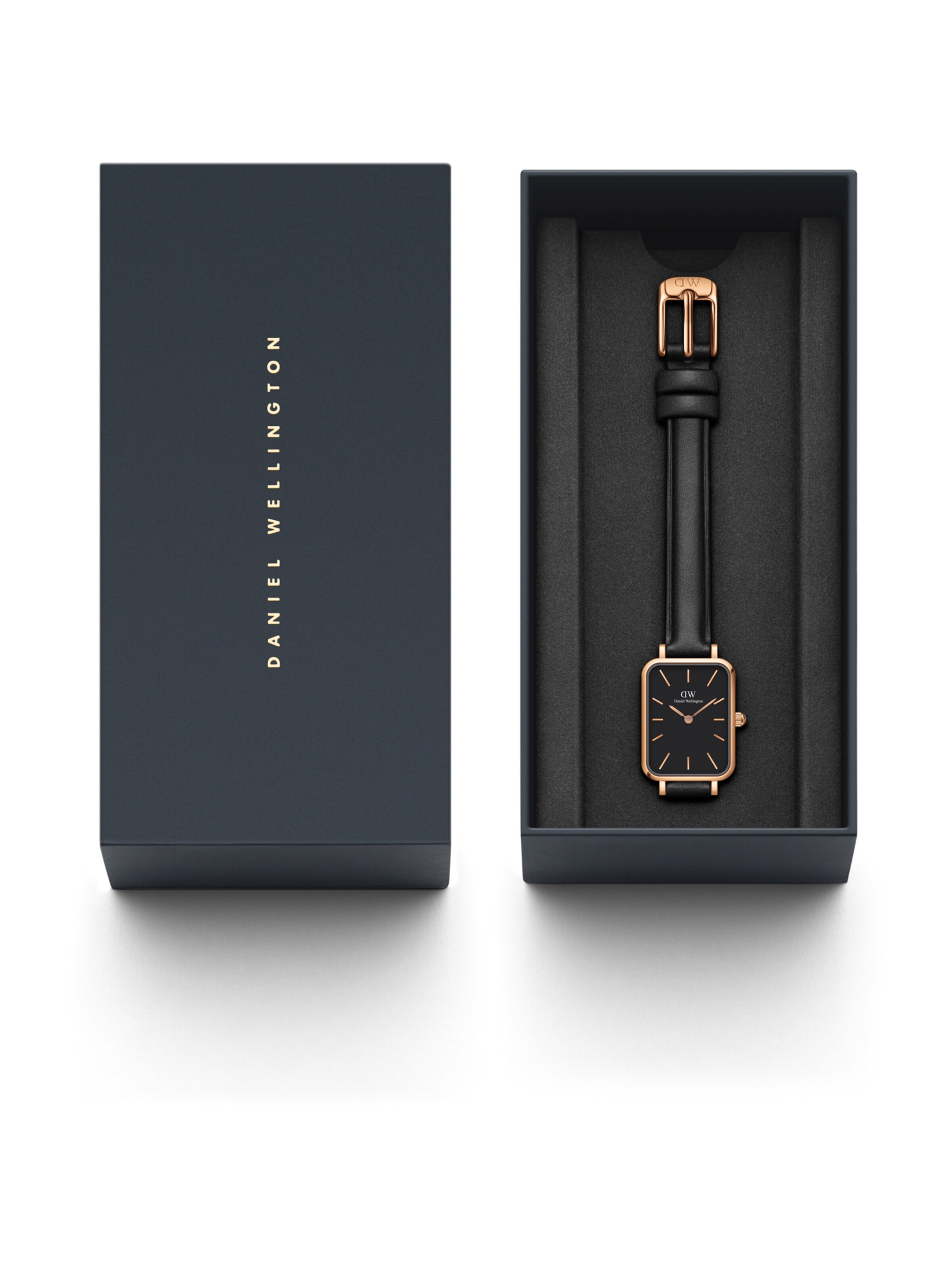 Daniel Wellington Analog watch 'Quadro Pressed Sheffield RG Black' in Black