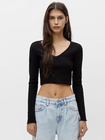 Pull&Bear Тениска в черно