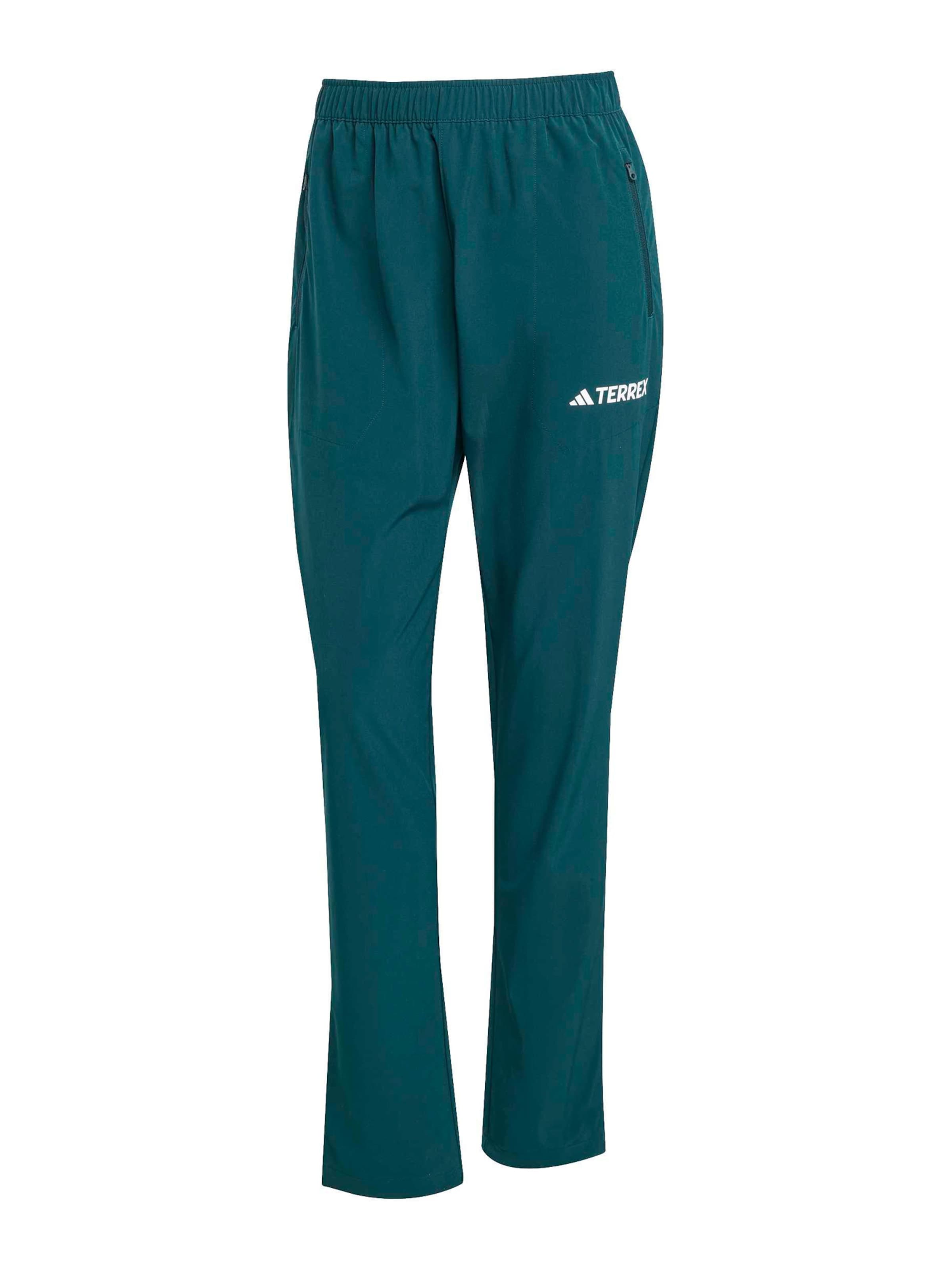 ADIDAS TERREXSlimfit Hlače za vanjske uvjete 'Essentials' - zelena boja: prednji dio