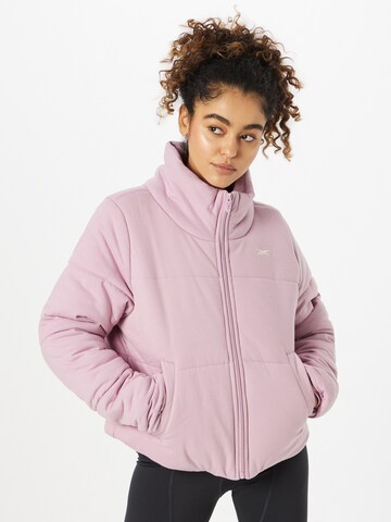 Veste de sport Reebok en violet : devant