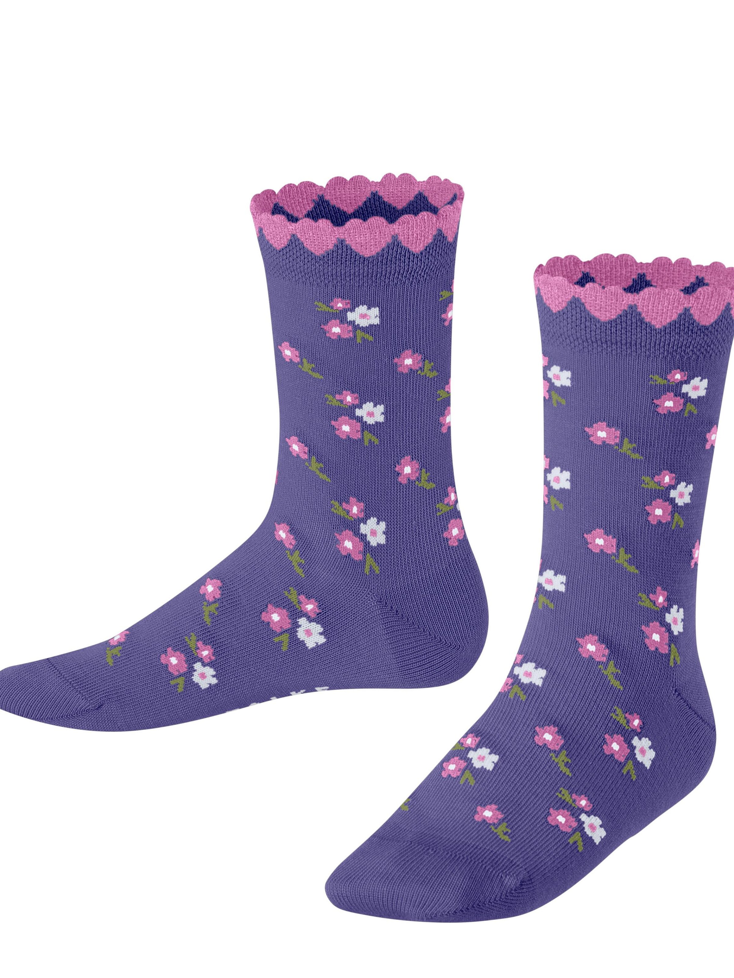 FALKE Socks 'Ditsy Flowers' in Purple: front