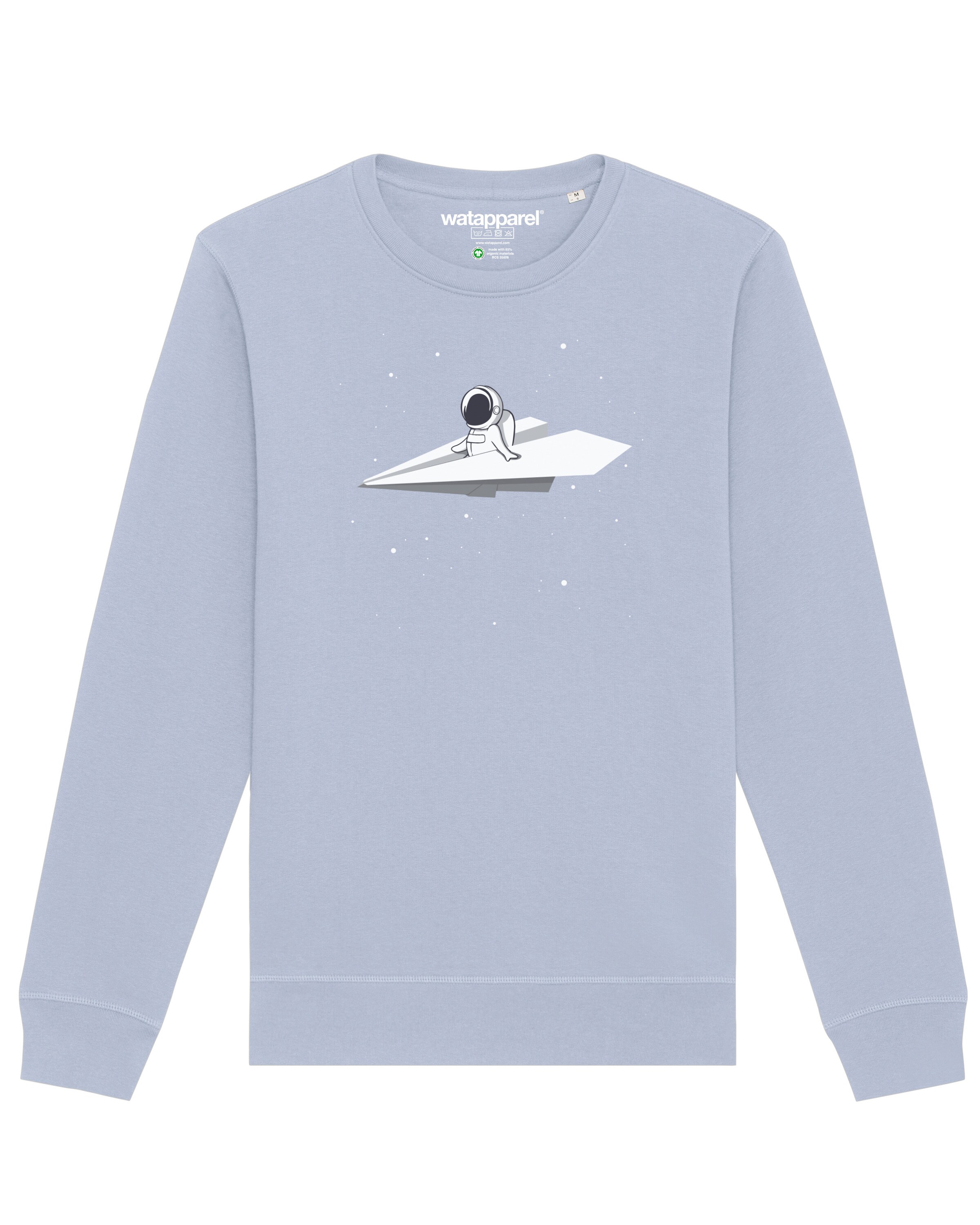 Sweat-shirt ' Fly me to the moon ' Watapparel en bleu : devant