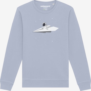 Sweat-shirt ' Fly me to the moon ' Watapparel en bleu : devant