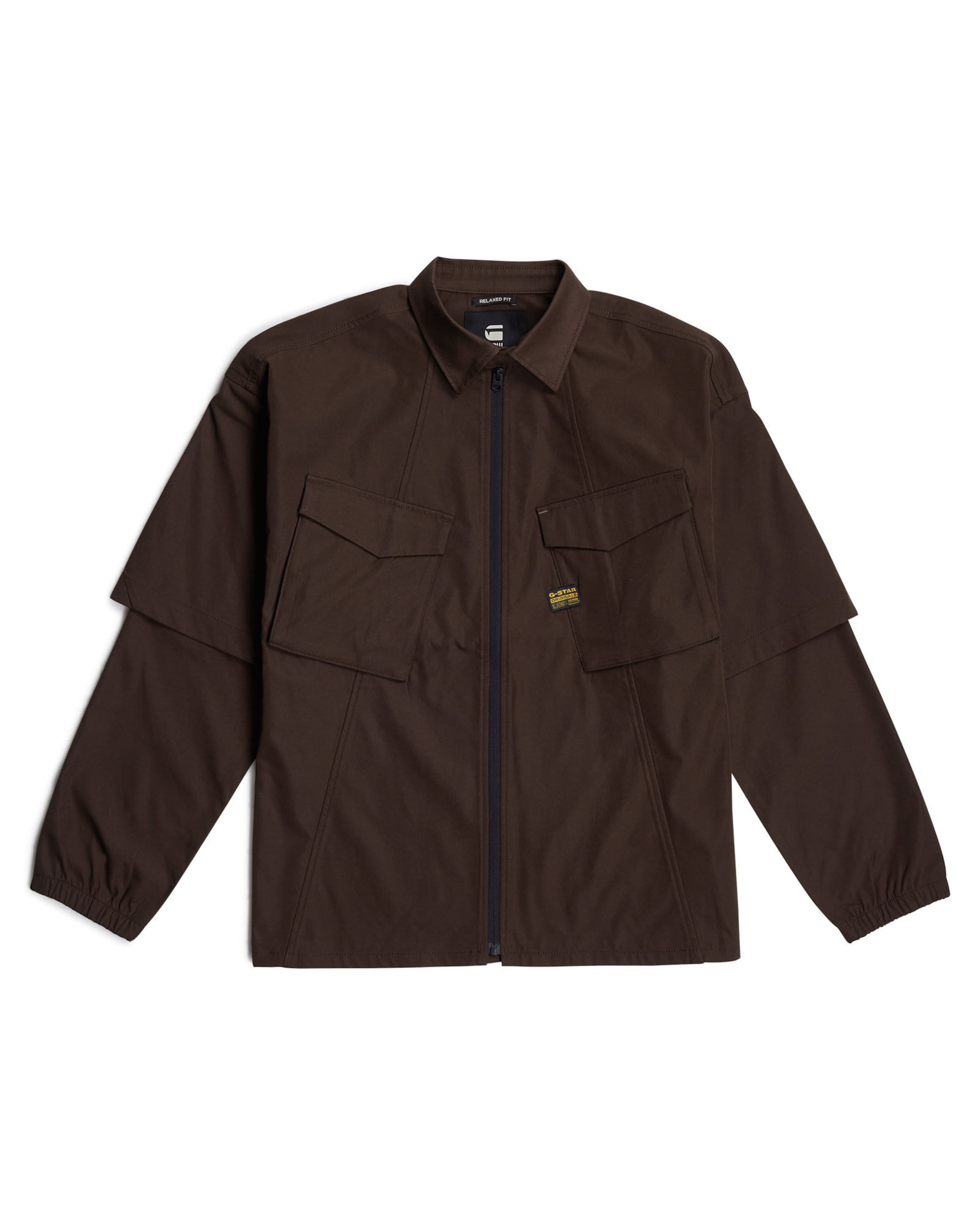 G-STAR Comfort fit Button Up Shirt 'Modular' in Brown: front