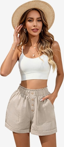KoJooin Spodnie 'Damenshorts mit elastischem Bund Taschen und Knopfleiste, geeignet für den Alltag und den Sommer' w kolorze zielony: przód