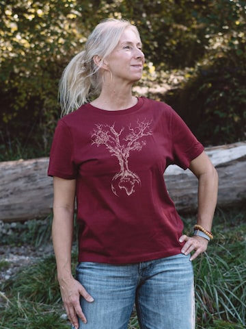 Life-Tree Shirt 'Organic Fairwear Weltenbaum'‌ in Rot