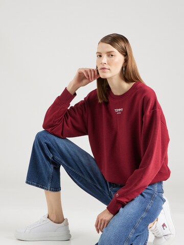 Sweat-shirt Tommy Jeans en rouge : devant