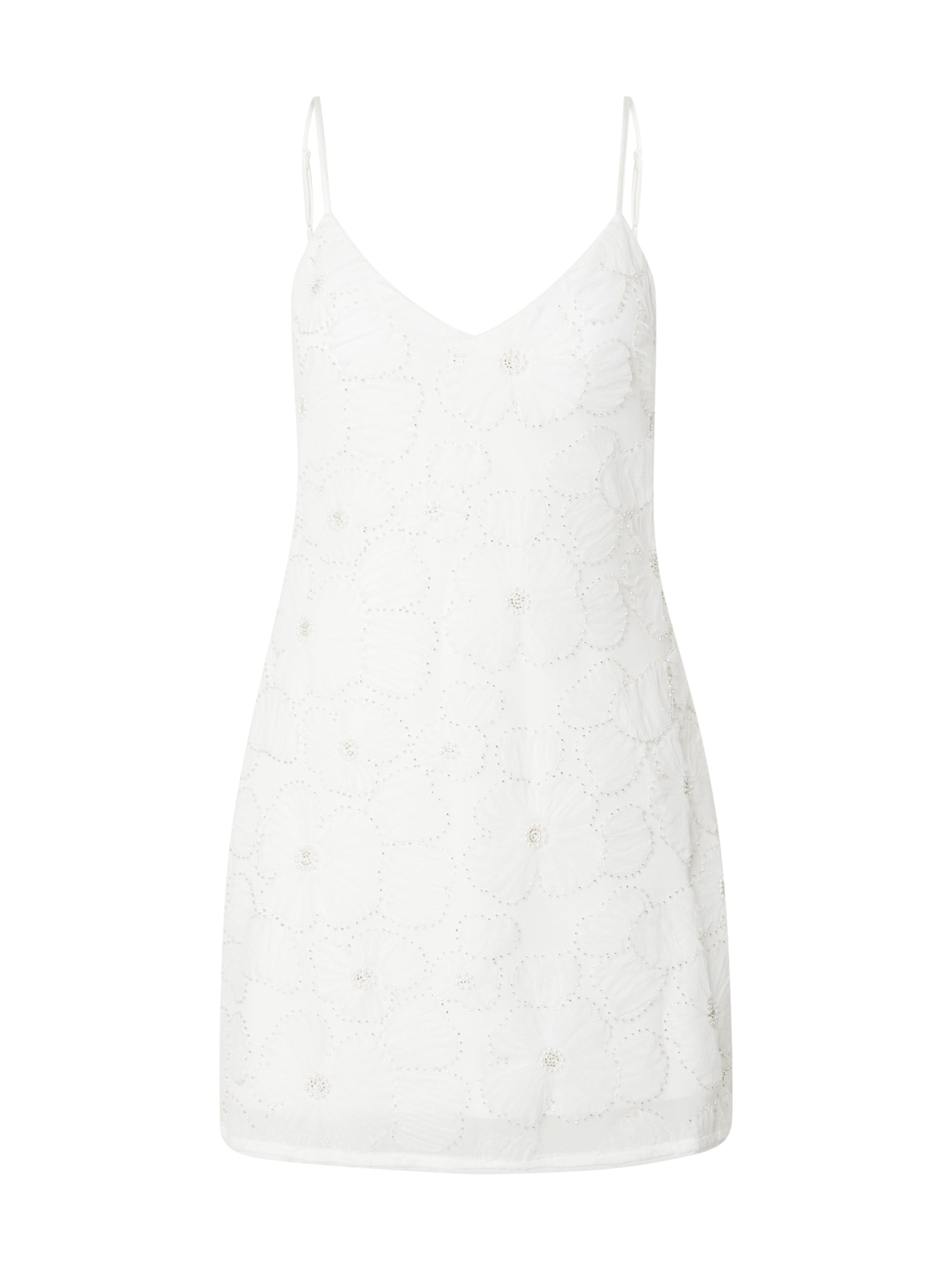 Abercrombie & Fitch Koktejl obleka | bela barva: sprednja stran