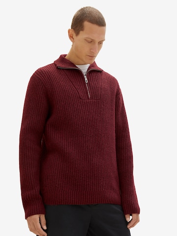 Pull-over TOM TAILOR en rouge : devant