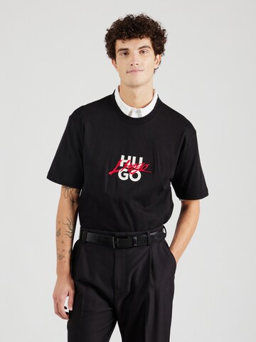 HUGO - Camisa 'Dlongny' em preto: frente